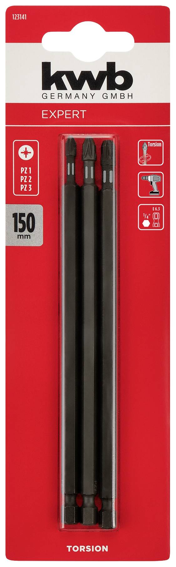 Kwb 123141 Torq-Bit 3teilig