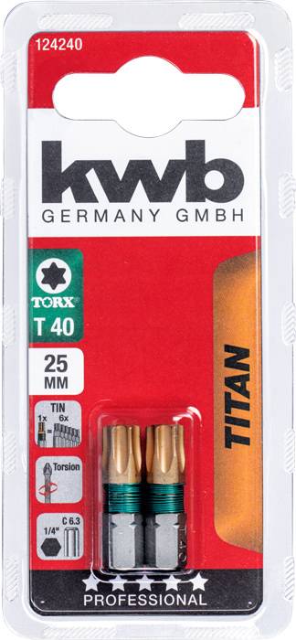 Kwb 124240 Sechskant-Bit T 40 Stahl 2St.