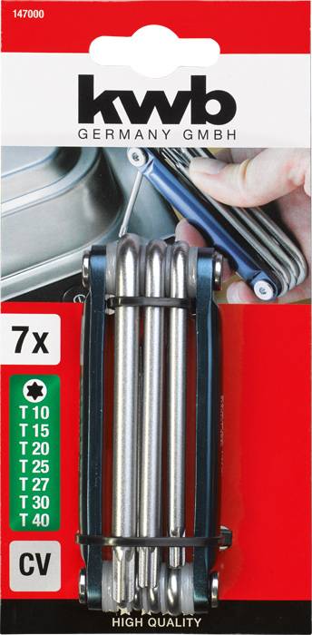 Kwb Sechskantschlüssel-Set T 10, T 15, T 20, T 25, T 27, T 30, T 40 7teilig