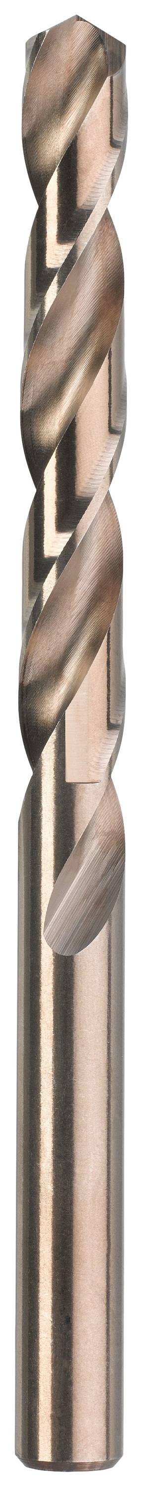 Bohrer mit spiralförmiger Schneide aus glänzendem Metall, geeignet für Bohren in Metall oder Holz.