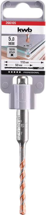 Kwb 266105 40CR-Stahl Hammerbohrer 1 Stück 5mm Gesamtlänge 110mm SDS-Plus 1St.