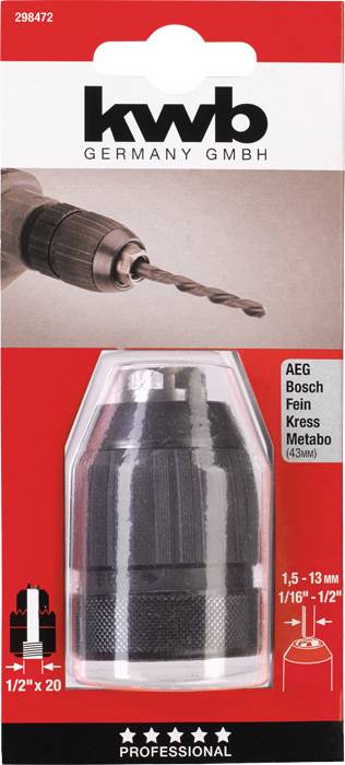 Kwb Schnellspann-Bohrfutter 298472 0,5 - 6,5mm