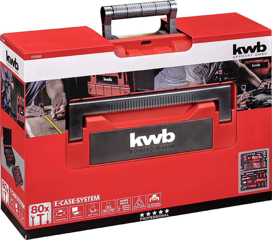 Kwb 370560 Werkzeugkoffer bestückt 80teilig