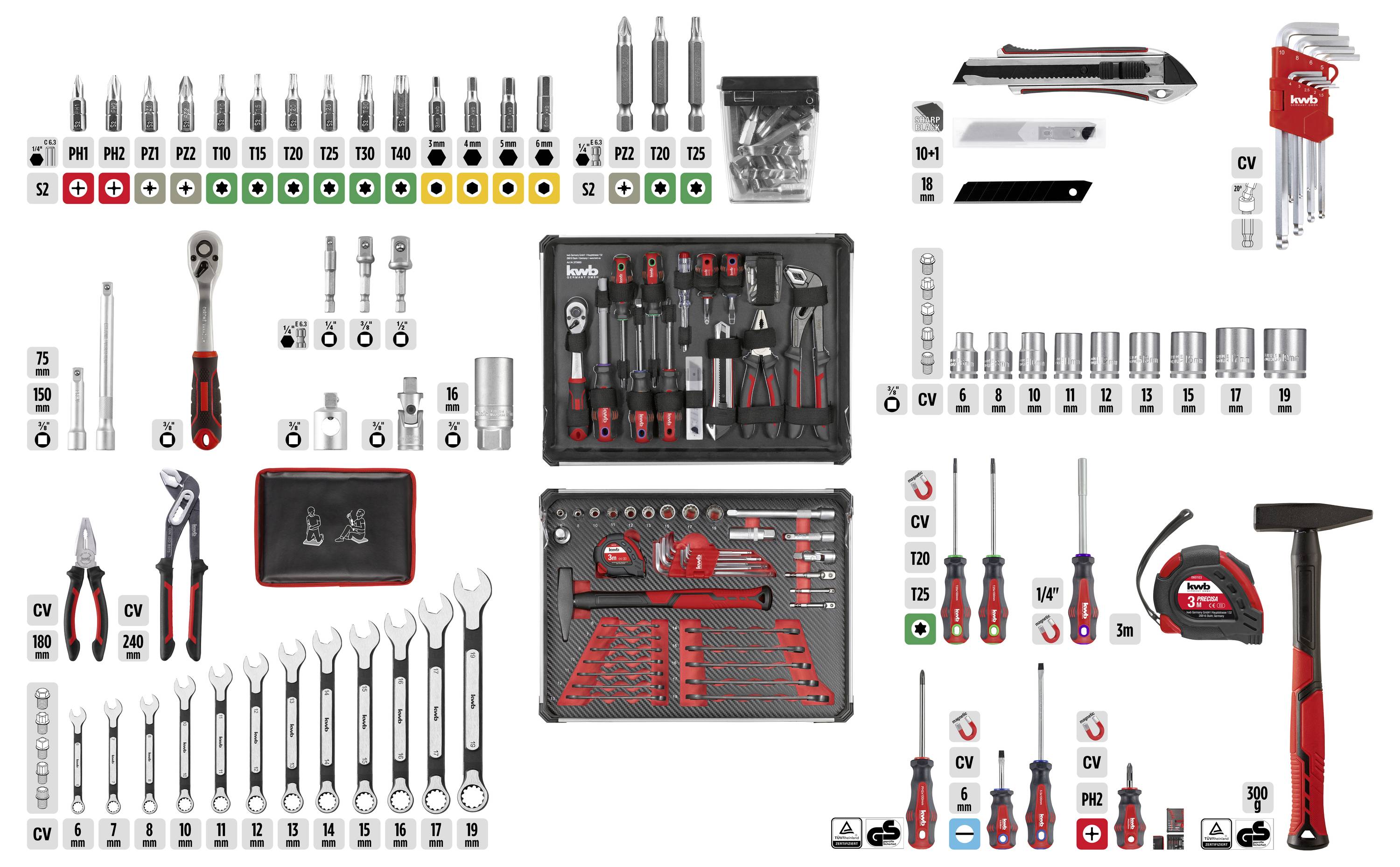 kwb 370660 Werkzeugkoffer bestückt 80teilig