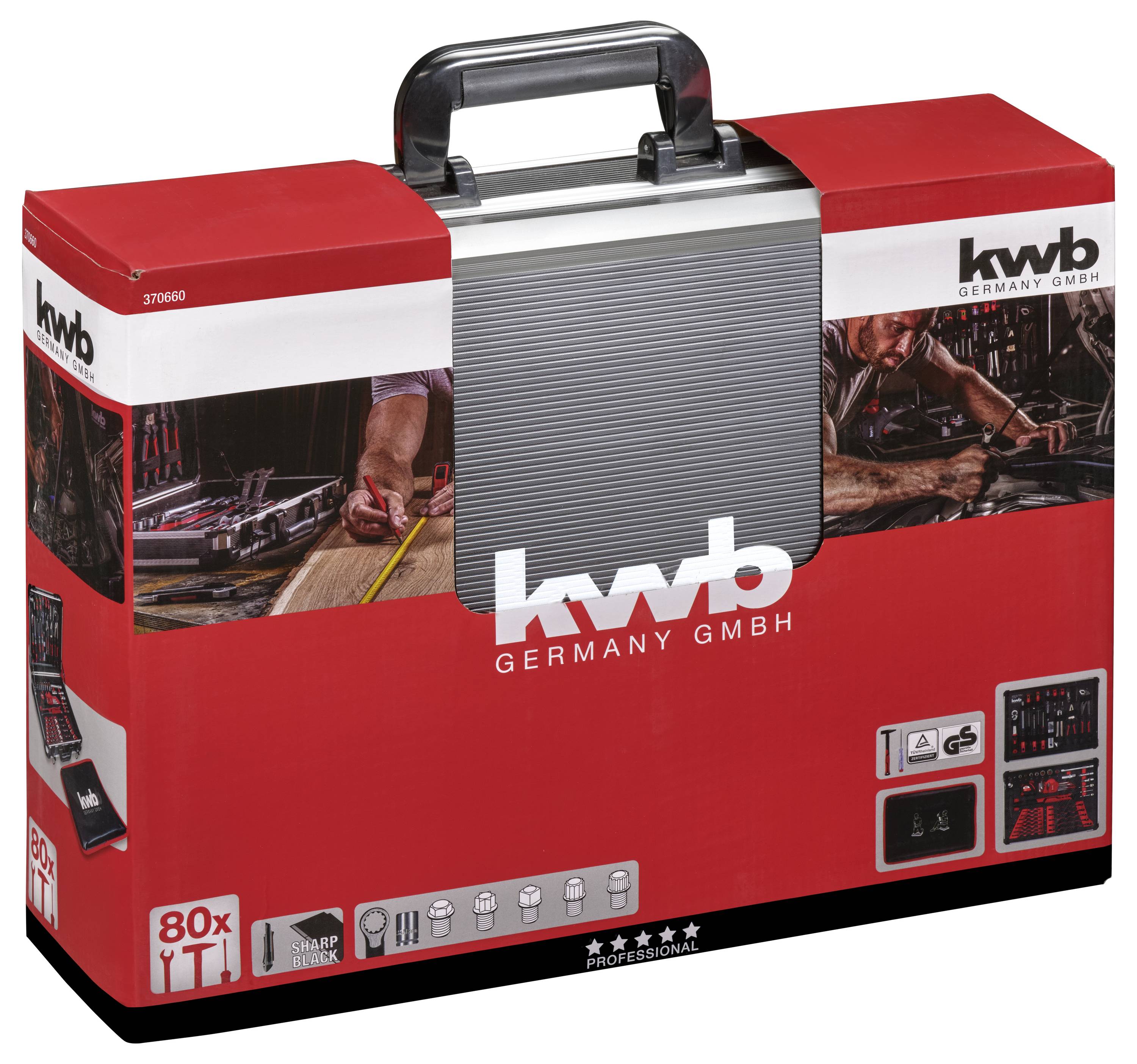 kwb 370660 Werkzeugkoffer bestückt 80teilig
