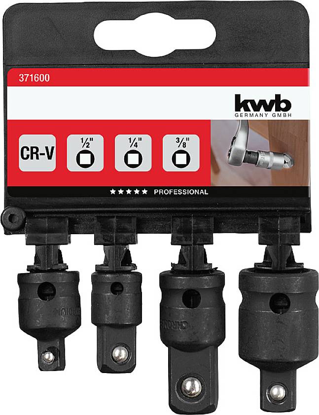 Kwb 371600 Stecknuss-Adapter Antrieb 1/4" (6.3 mm), 3/8" (10 mm), 1/2" (12.5 mm) 1St.