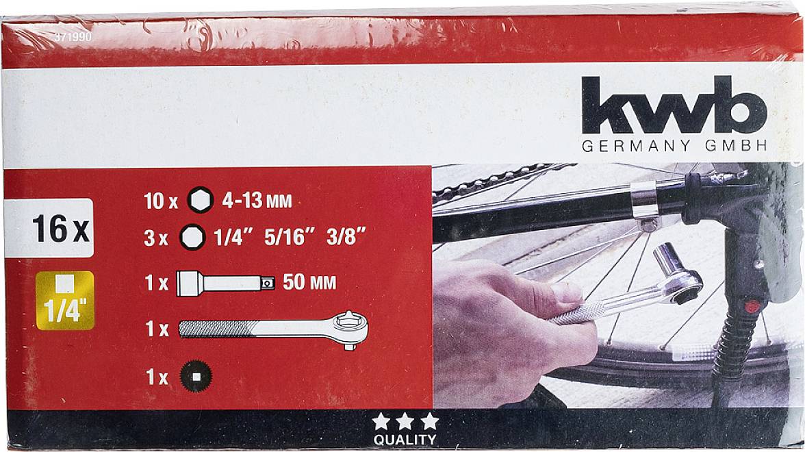 Fahrrad-Reparaturset: 16-teiliges Werkzeug-Set, inkludiert Schraubenschlüssel für Größen von 4-13 mm, ideal für Radwartung.