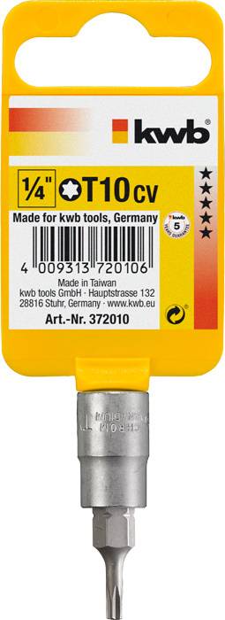 Kwb 372010 Steckschlüssel-Bit-Einsatz T 10 1/4"