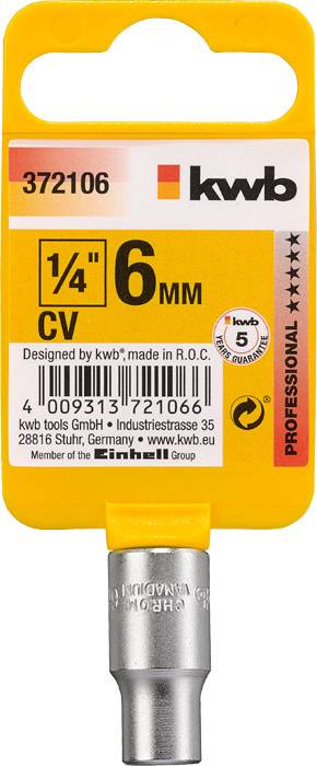 Kwb 372106 Steckschlüsseleinsatz 6mm 1/4"