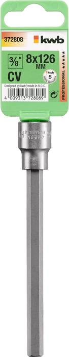 Kwb 372808 Außen-Sechskant Steckschlüssel-Bit-Einsatz 8mm 1 Stück 3/8"