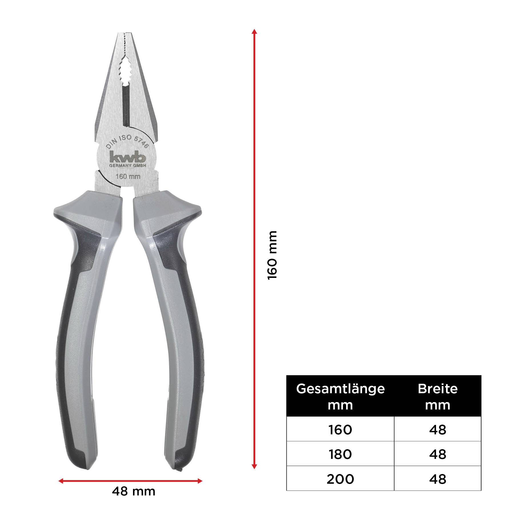 Kwb 386220 Kombizange 160mm DIN ISO 5746