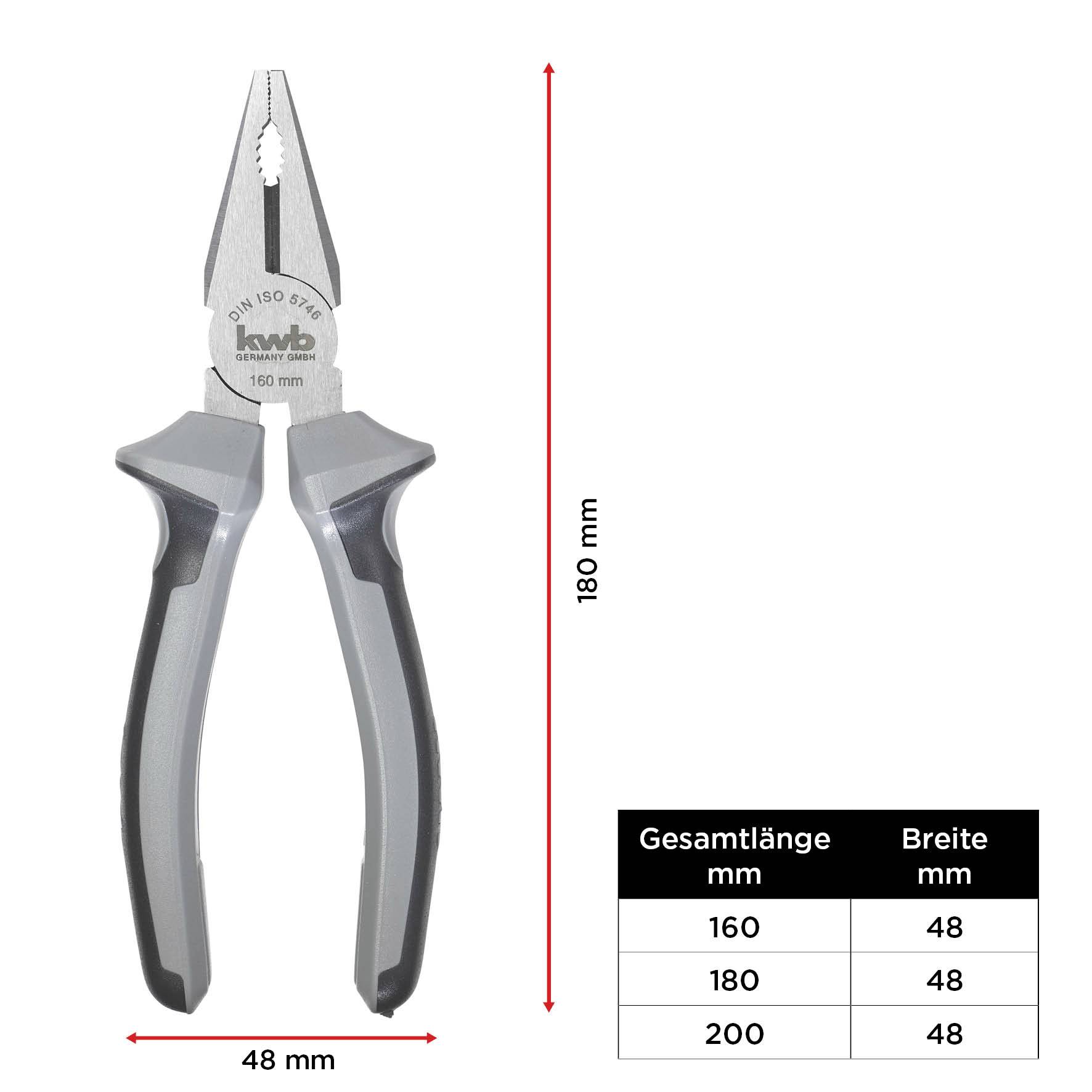 Kwb 386320 Kombizange 180mm DIN ISO 5746
