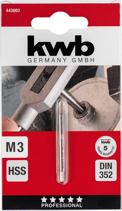 Kwb 443003 Einschnittgewindebohrer 1 Stück M3 0.5 DIN 352 HSS 1St.