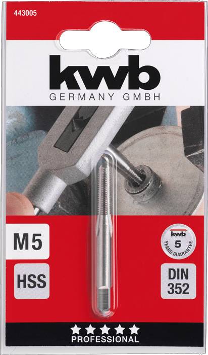 Kwb 443005 Einschnittgewindebohrer 1 Stück M5 0.8 DIN 352 HSS 1St.