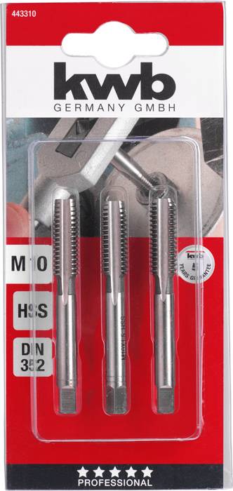 Kwb 443310 Gewindeschneidsatz 3teilig M10 1.5 DIN 352 HSS 3St.
