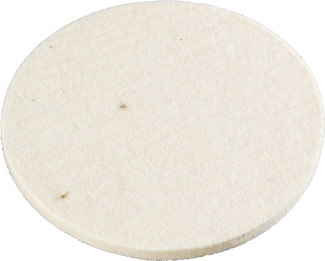 Runder Filzgleiter in Beige, glatt und leicht strukturiert, dient als Möbelunterlage zum Schutz von Böden vor Kratzern und Geräuschen.