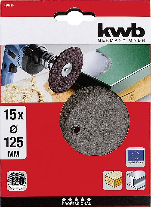 Kwb 490210 Schleifscheiben-Set Durchmesser 125mm 15St.