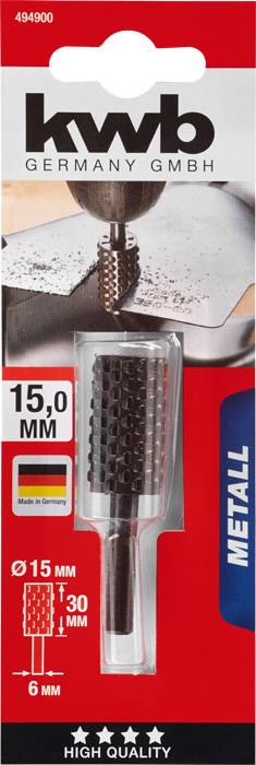 Kwb 494900 Profilraspel, Buntmetallbearbeitung, zylindrisch, 16 x 30mm 1St.