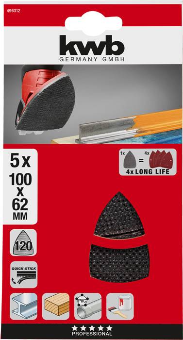 Kwb 496312 Schleifnetz für Deltaschleifer Körnung (num) 120 1St.