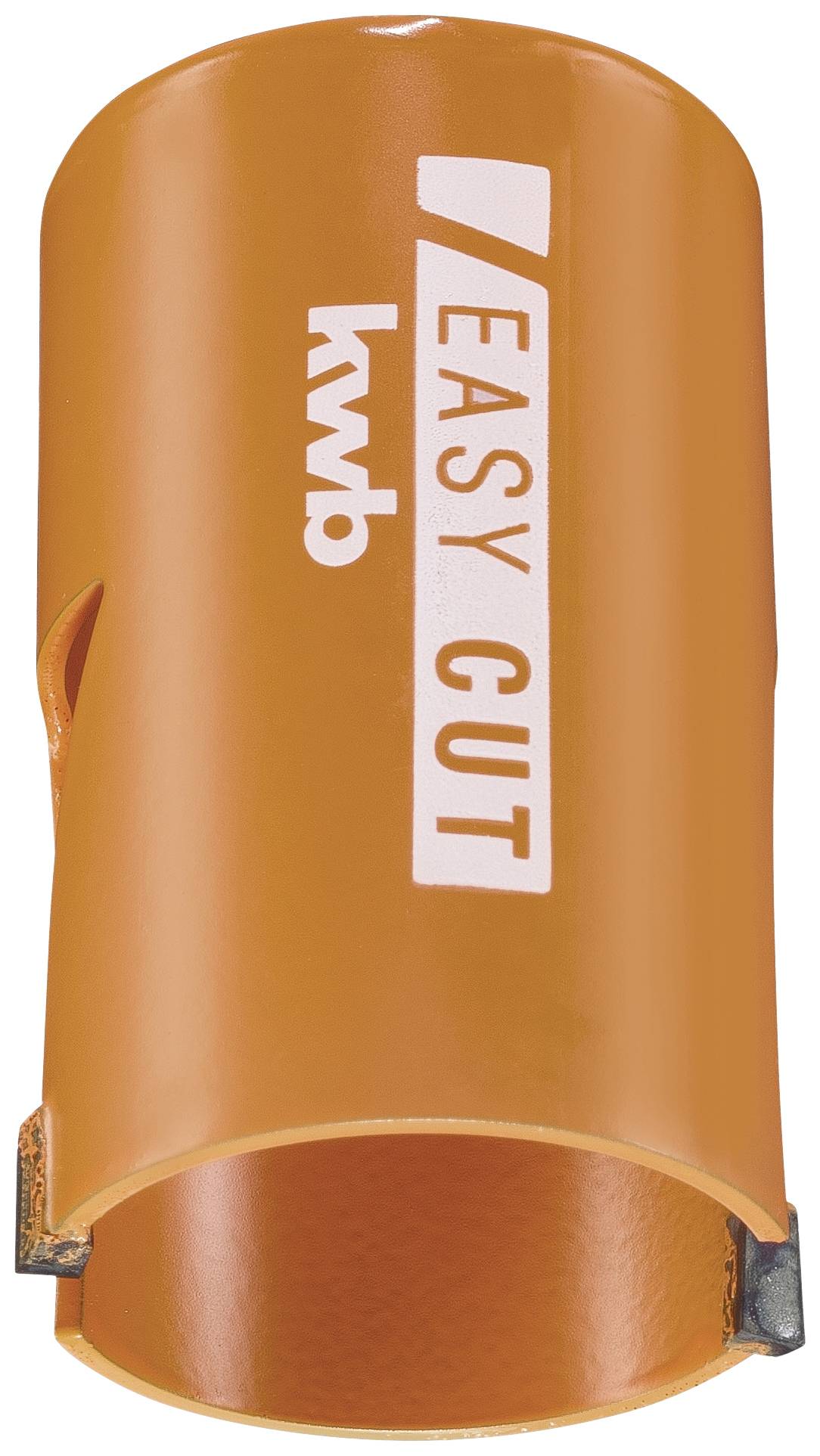 'Oranges Sägeblatt für Bohrmaschinen mit Aufschrift 