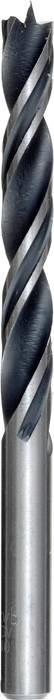 Dunkler Metallschneidbohrer mit spiralförmigen Rillen.