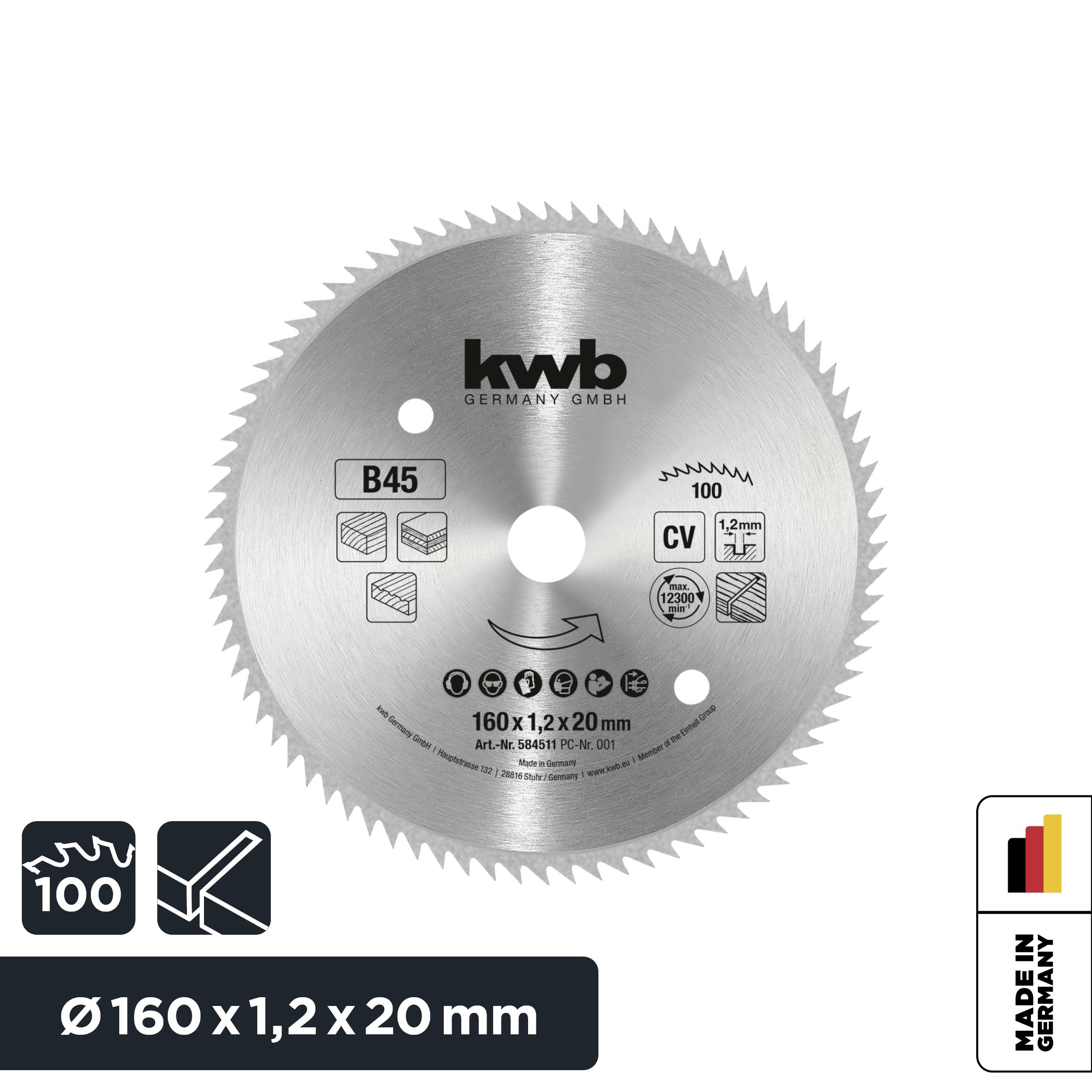 Kwb 584511 Kreissägeblatt 160 x 16mm 1St.