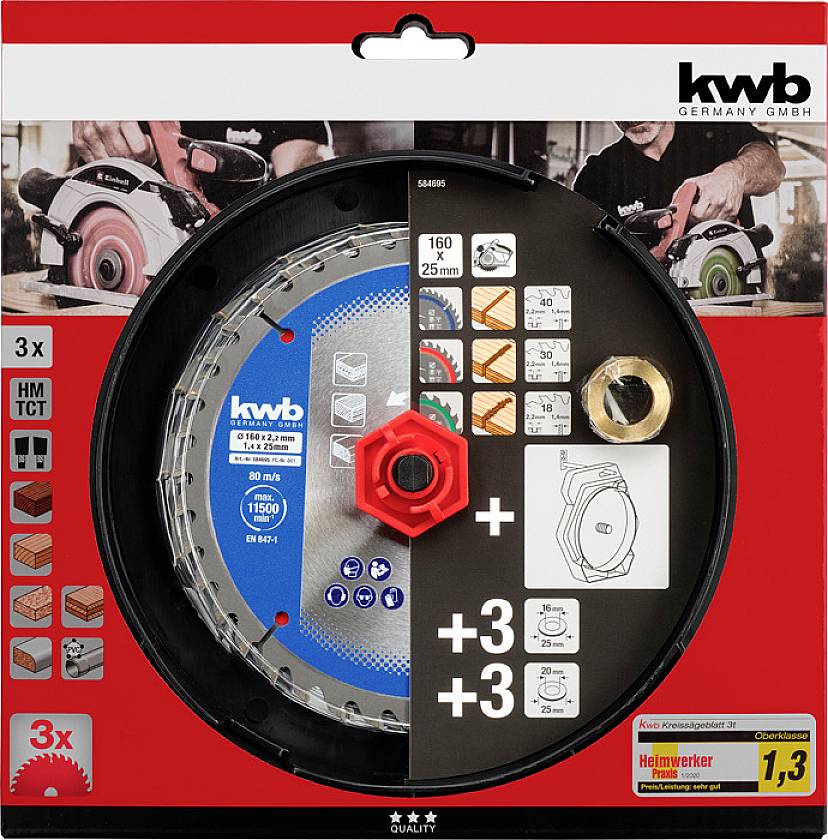 Kwb 584695 Kreissägeblatt-Set 160 x 16mm 1St.