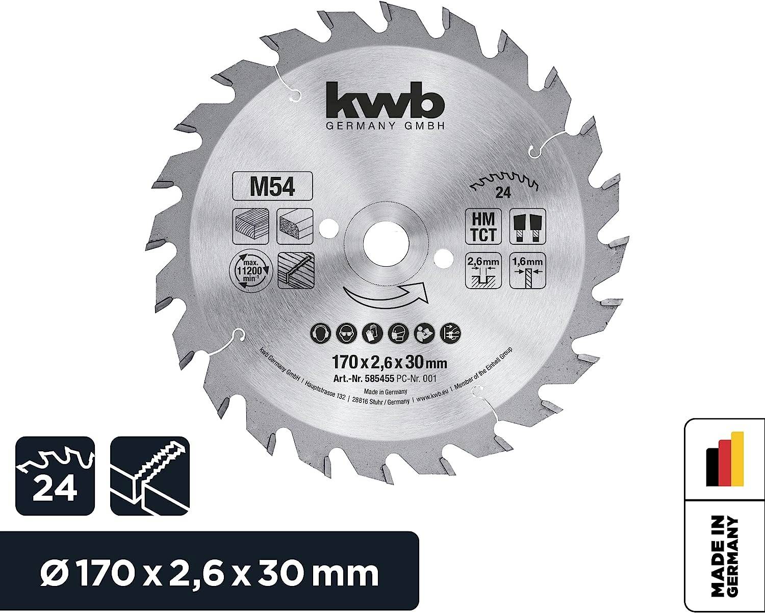 Kwb B-PO 100KA 585455 Kreissägeblatt 170 x 30mm 1St.