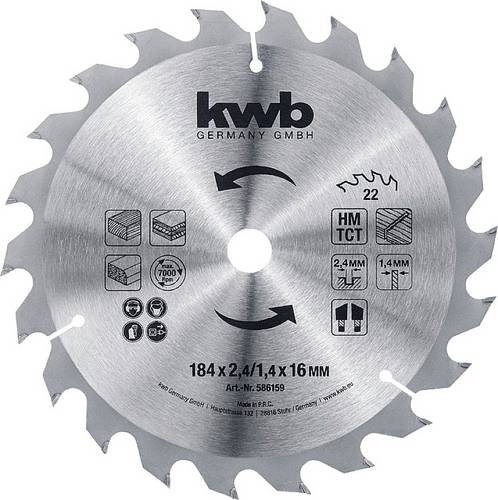 Kwb 586159 Kreissägeblatt 184 x 16 mm 1 St.