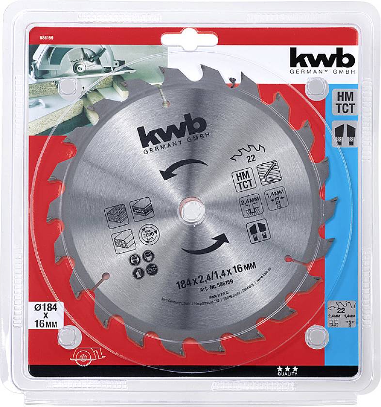 Kwb 586159 Kreissägeblatt 184 x 16mm 1St.