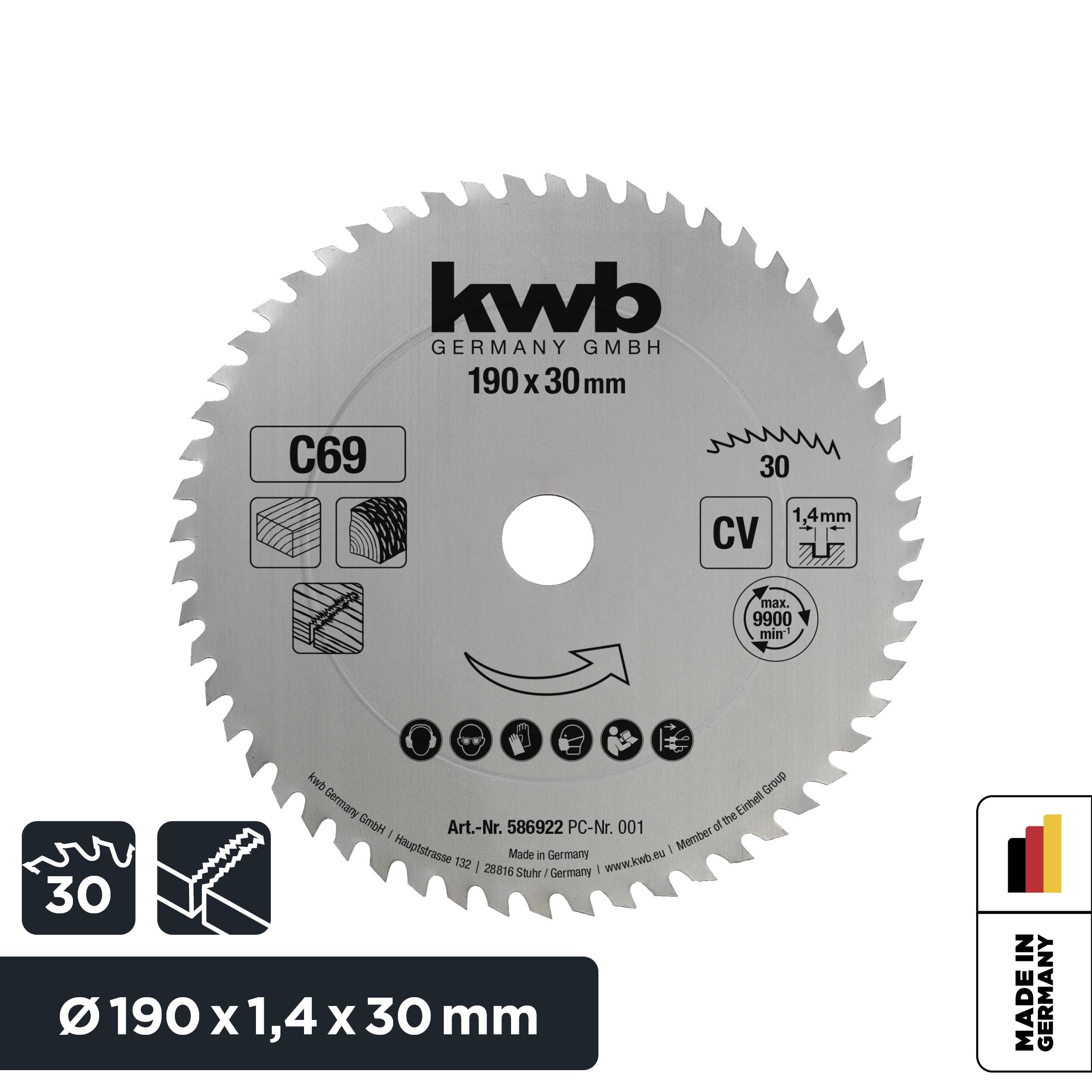 Kwb 586922 Kreissägeblatt 190 x 30mm 1St.