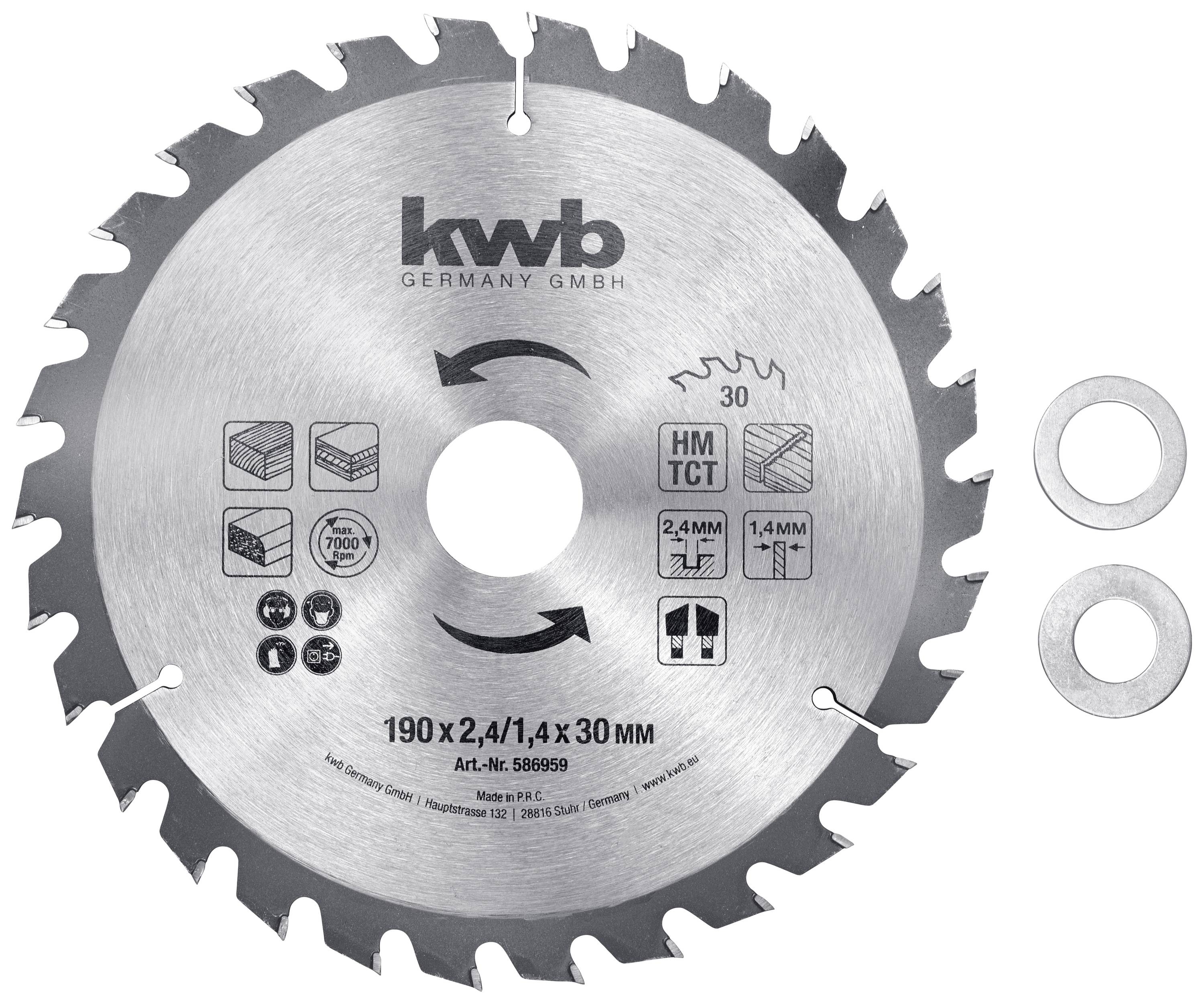 Kwb 586959 Kreissägeblatt 190 x 30, 20, 16 mm, mm, mm 1St.