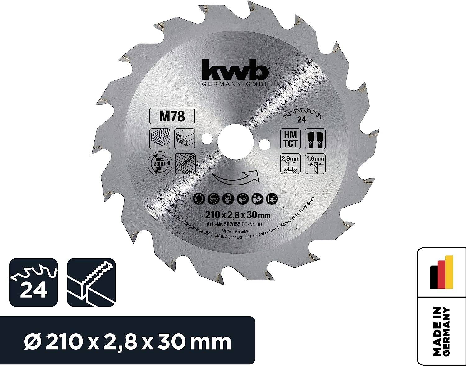 Kwb 587855 Kreissägeblatt 210 x 30mm 1St.
