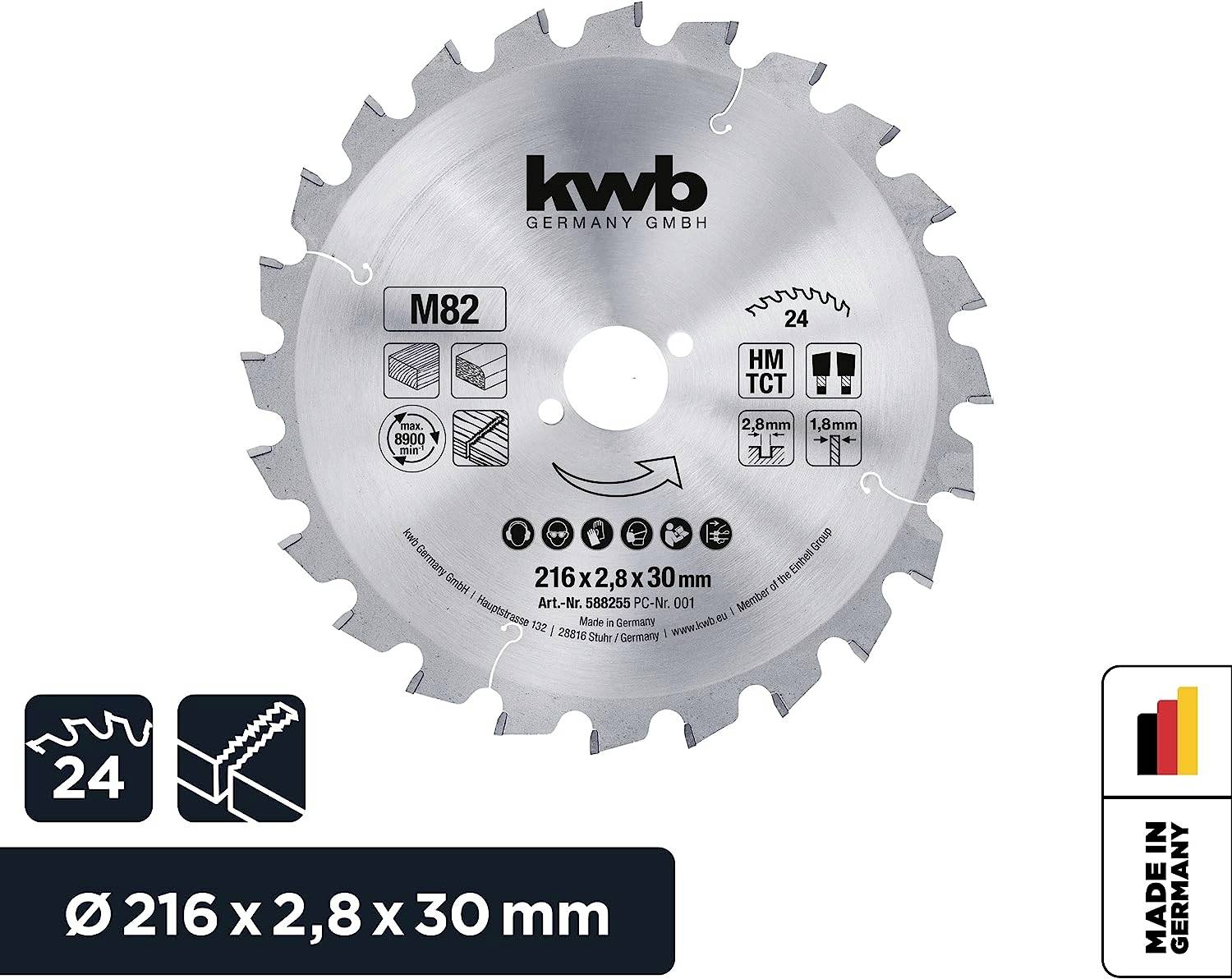 Kwb 588255 Kreissägeblatt 216 x 30mm 1St.