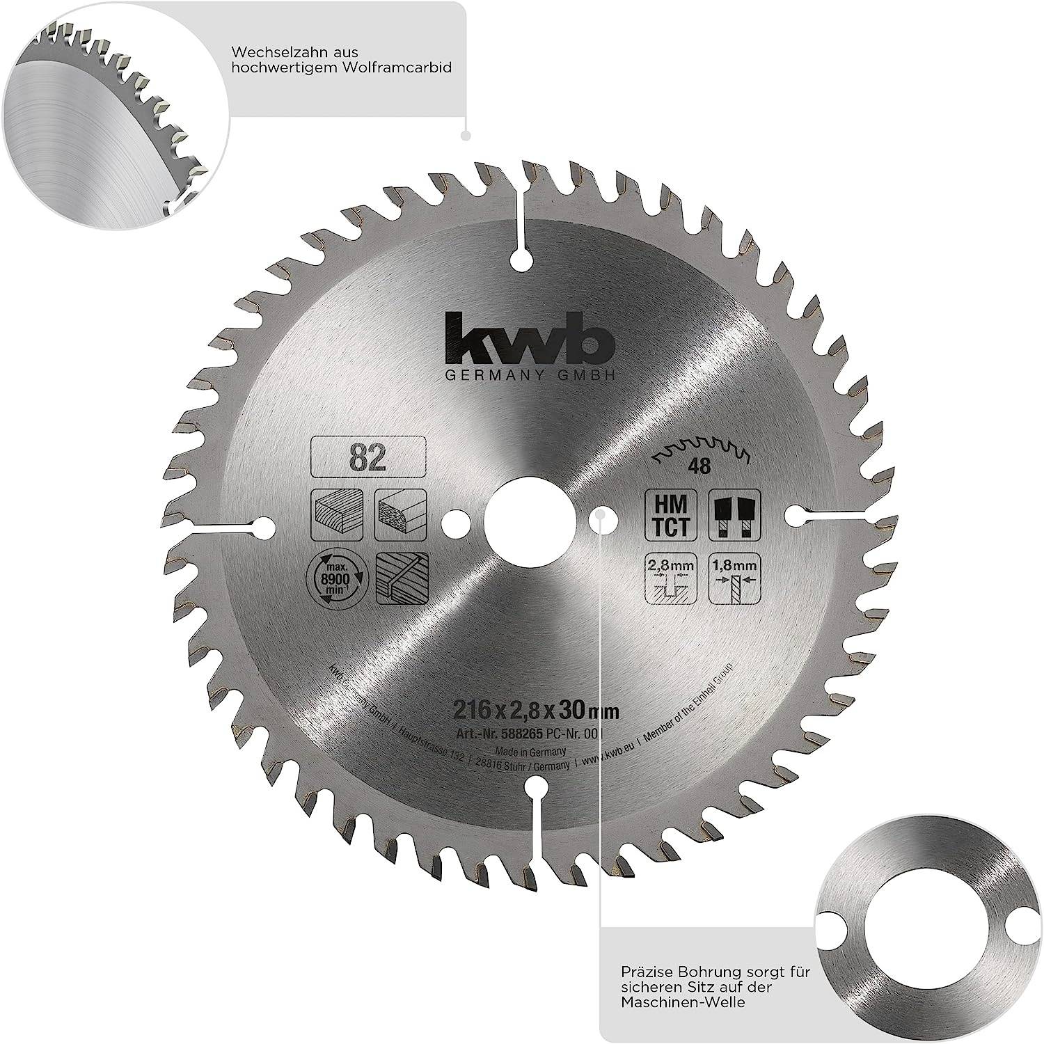 Kwb 588265 Kreissägeblatt 216 x 30mm 1St.