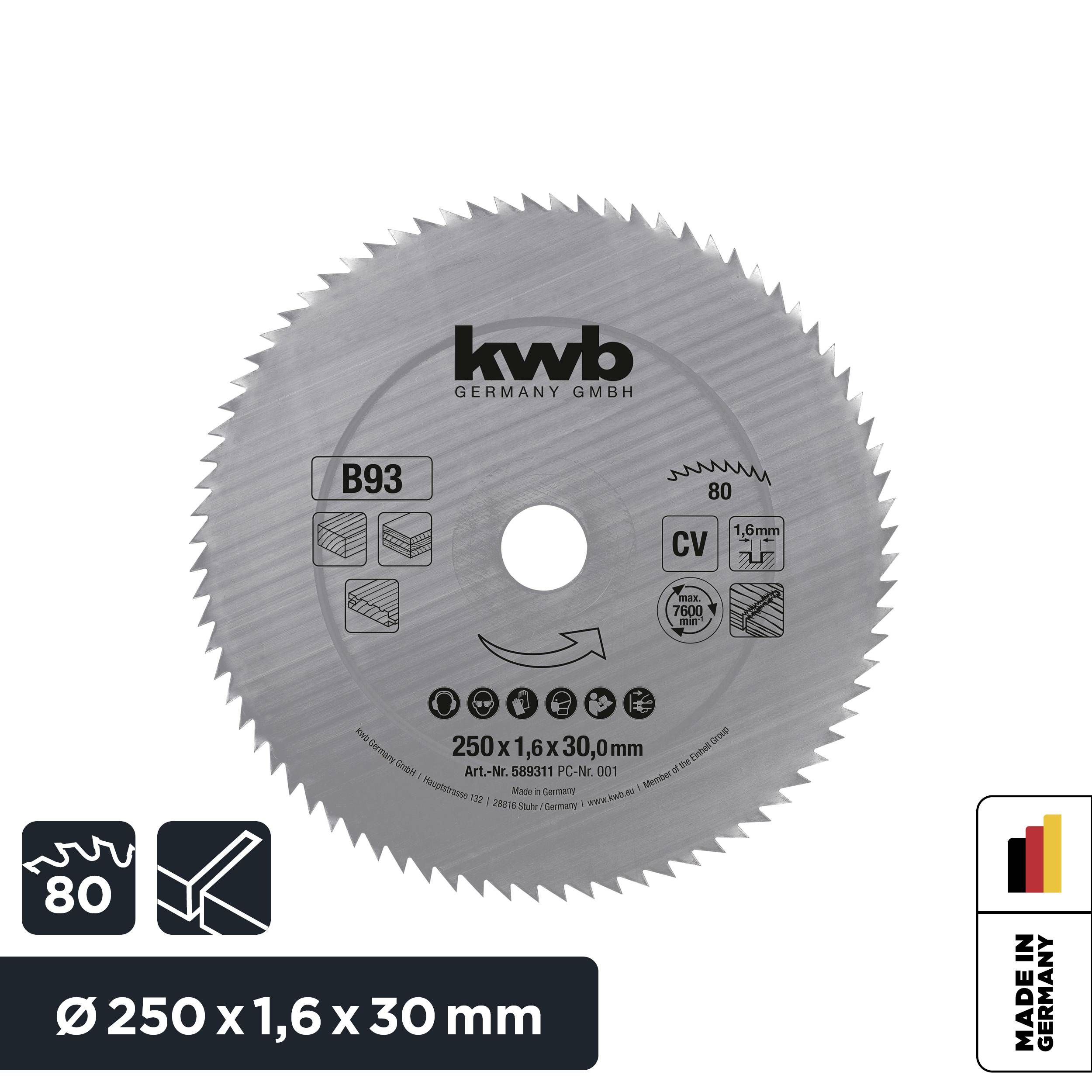 Kwb 589311 Kreissägeblatt 250 x 30mm 1St.