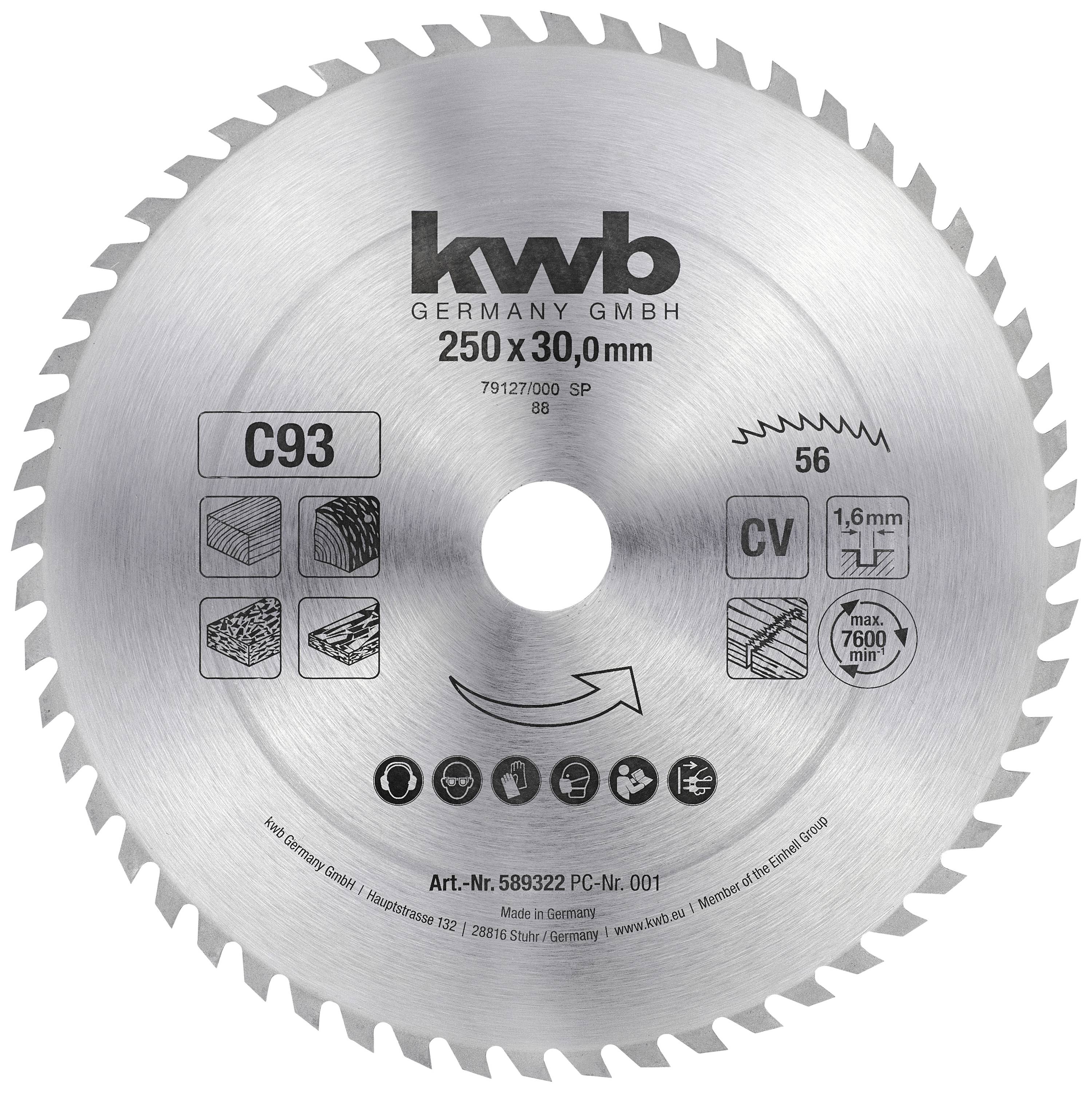 Kwb 589322 Kreissägeblatt 250 x 30mm 1St.