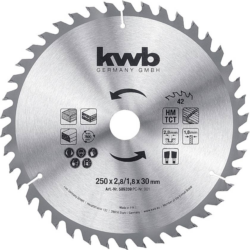 Kwb 589359 Kreissägeblatt 250 x 30mm 1St.