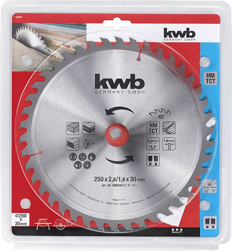 Kwb 589359 Kreissägeblatt 250 x 30mm 1St.