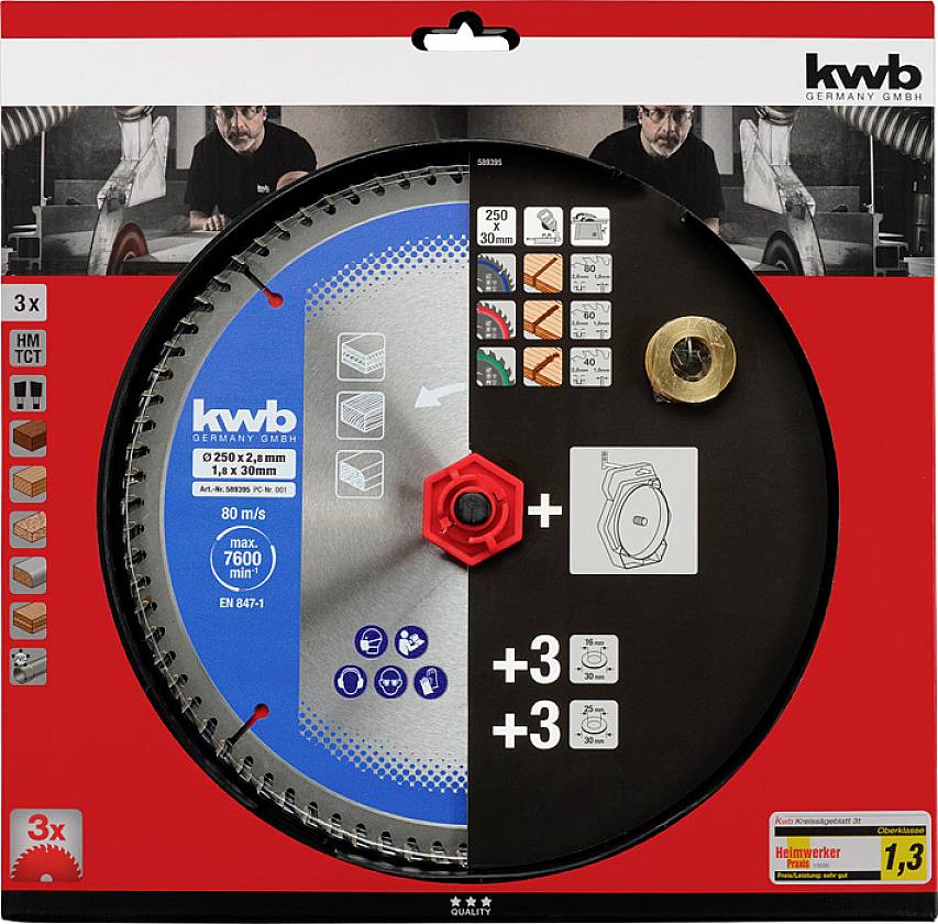 kwb 589395 Kreissägeblatt-Set 250 x 30 mm 1 St.