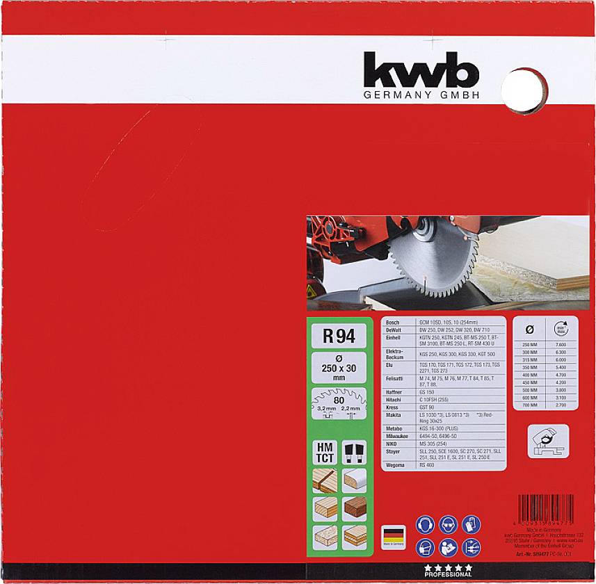 Kwb 589477 Kreissägeblatt 250 x 30mm 1St.