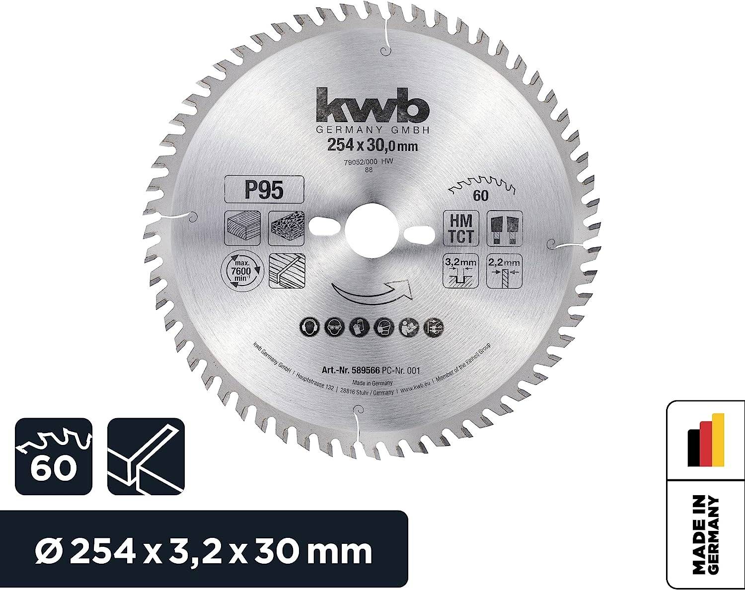 Kwb 589566 Kreissägeblatt 254 x 30mm 1St.