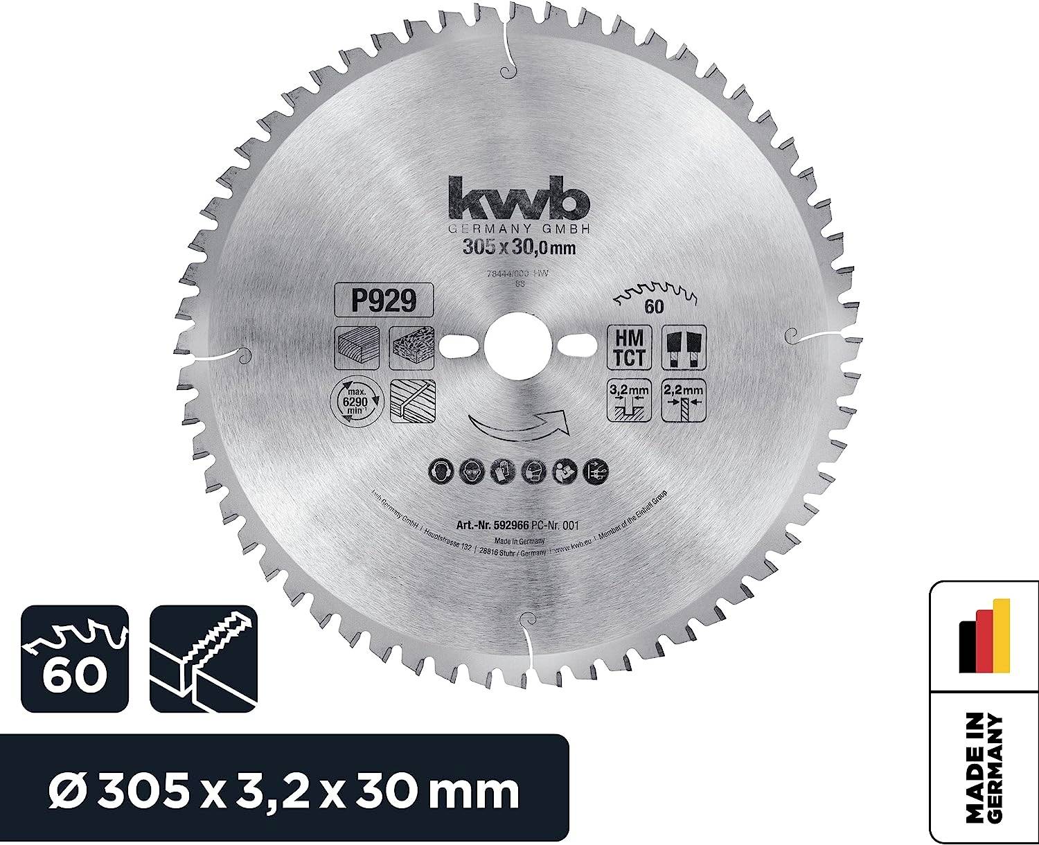 Kwb 592966 Kreissägeblatt 305 x 30mm 1St.