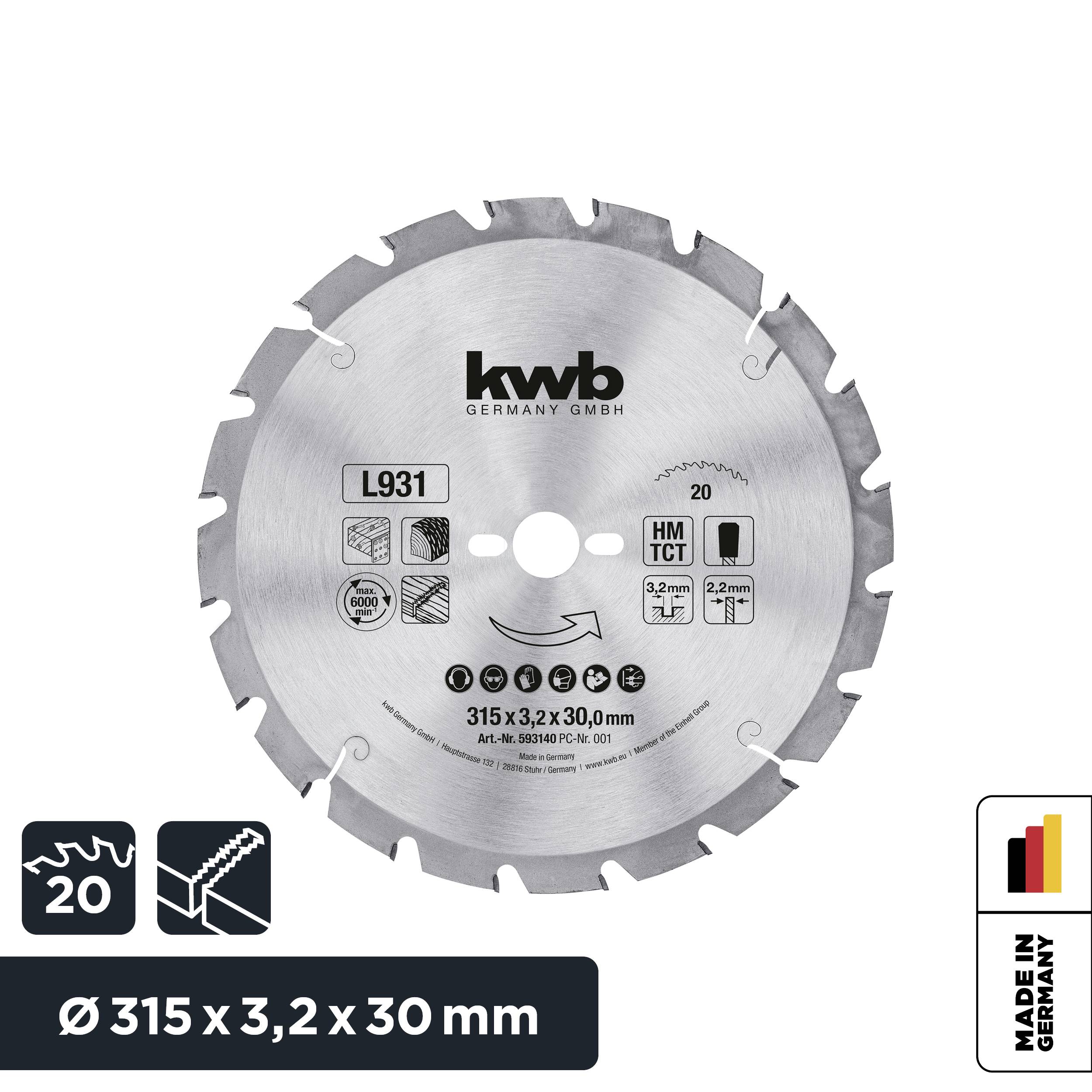 Kwb 593140 Kreissägeblatt 315 x 30mm 1St.