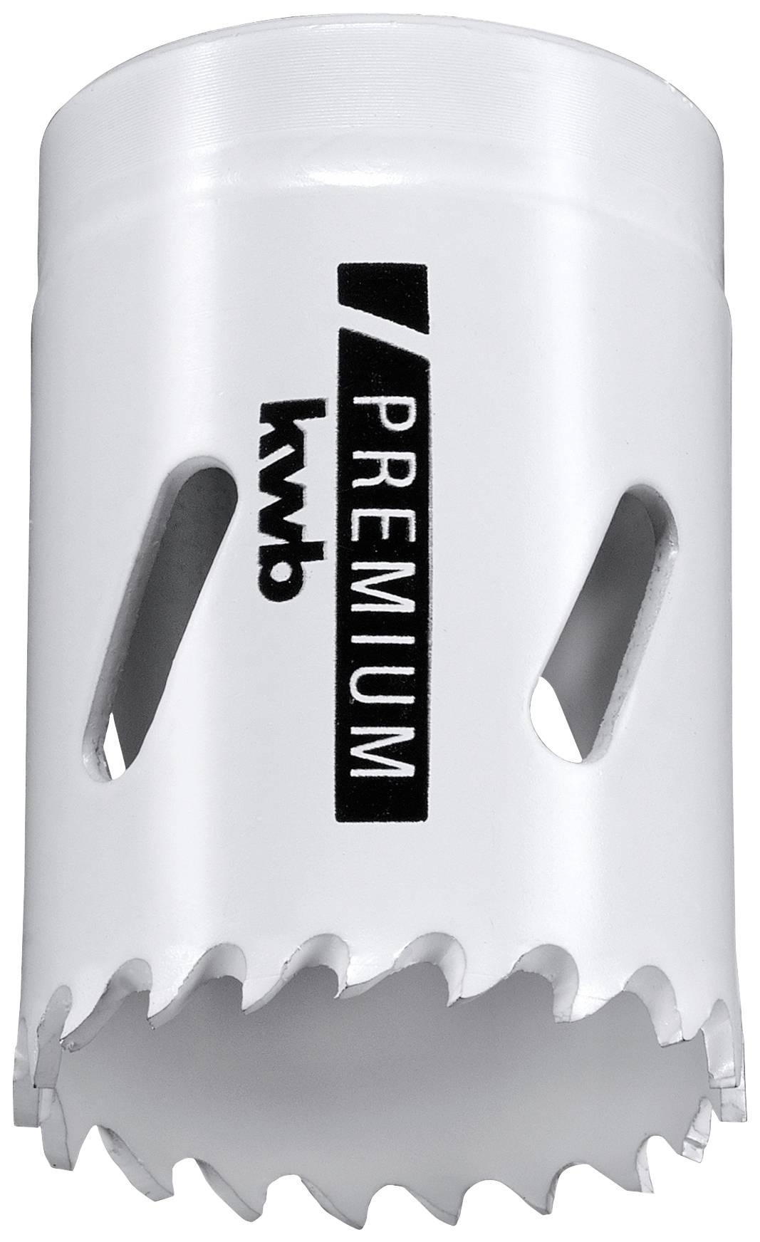 Lochsäge mit gezackter Schneide und der Aufschrift 'Premium'.