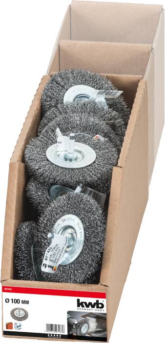 Kwb Scheibenbürsten, gewellter HSS-Stahldraht, für Einsatz mit Bohrmaschinen und Akkuschraubern 607
