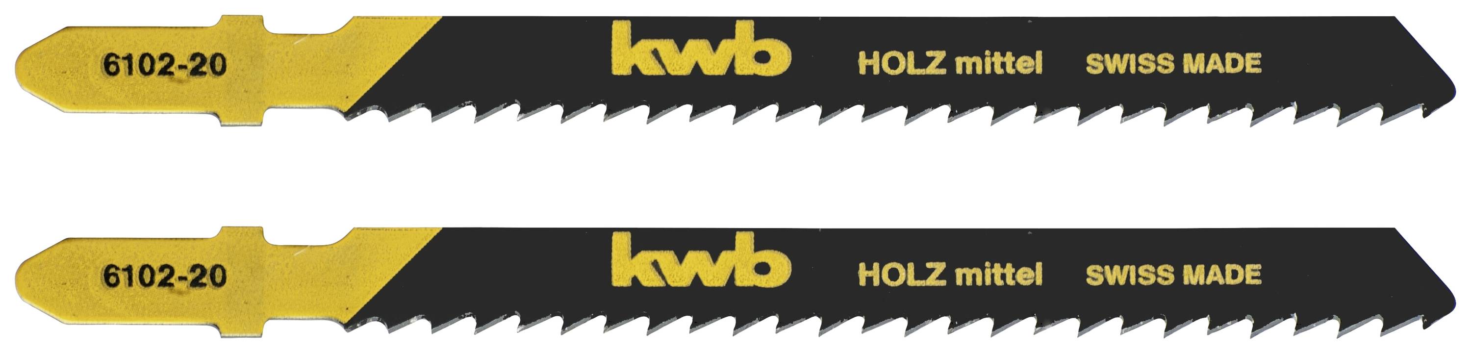 Kwb 610220 Stichsägeblätter, Holzbearbeitung, spezieller Einstichzahn, HCS, 2 x mittel 2St.