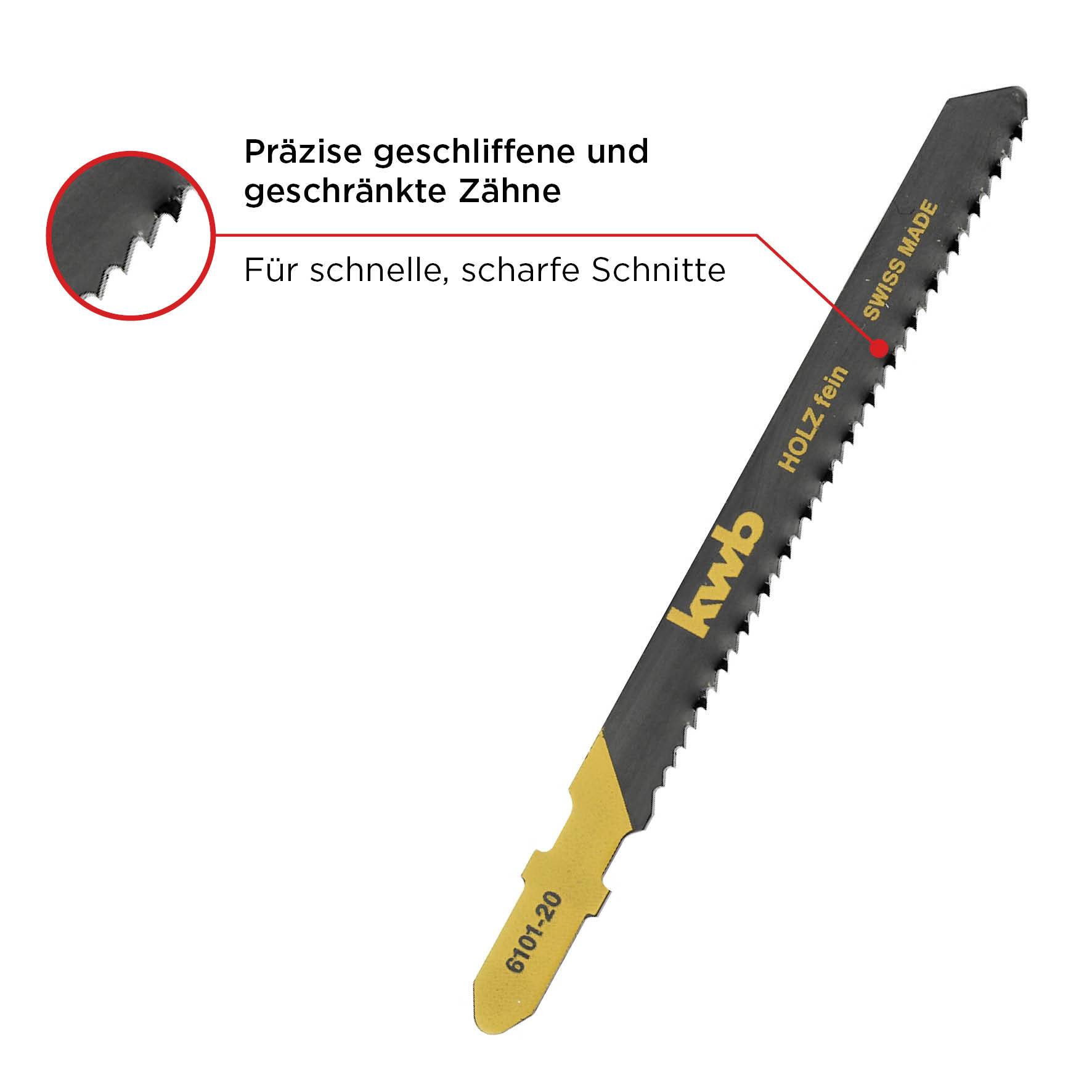 Kwb 610230 Stichsägeblätter, Holzbearbeitung, spezieller Einstichzahn, HCS, 2 x mittel 2St.