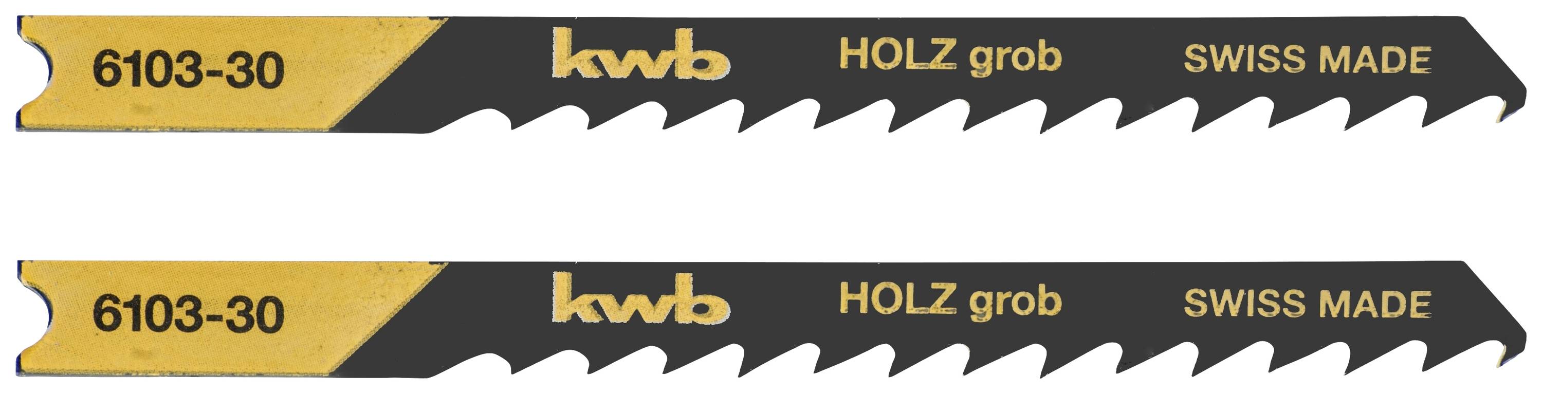 Kwb 610330 Stichsägeblätter, Holzbearbeitung, spezieller Einstichzahn, HCS, 2 x grob 2St.