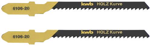Kwb 610620 Stichsägeblätter, Holzbearbeitung, spezieller Einstichzahn, HCS, 2 x Kurve 2St.